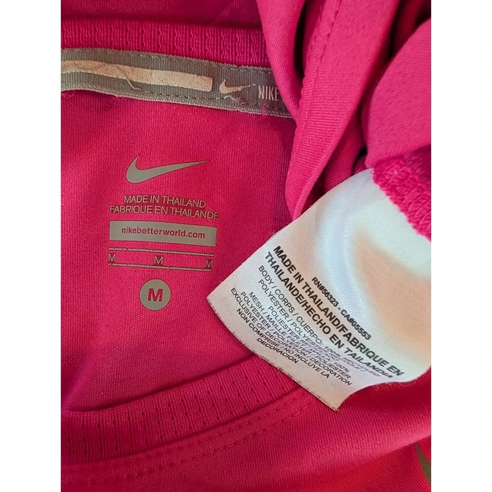 Nike Dri-Fit Running Shirt Womens Medium Pink Long Sleeve Athletic Top